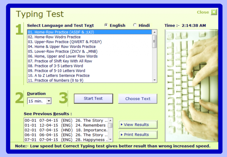 free practice typing tests wpm and accuracy